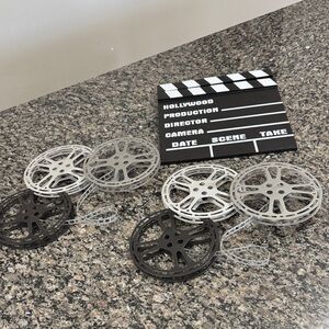 Take 5 Hollywood sign  3D Film Reels and Clapperboard Set of 3